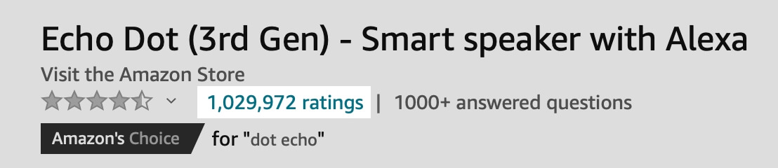Amazon Echo Dot Ratings