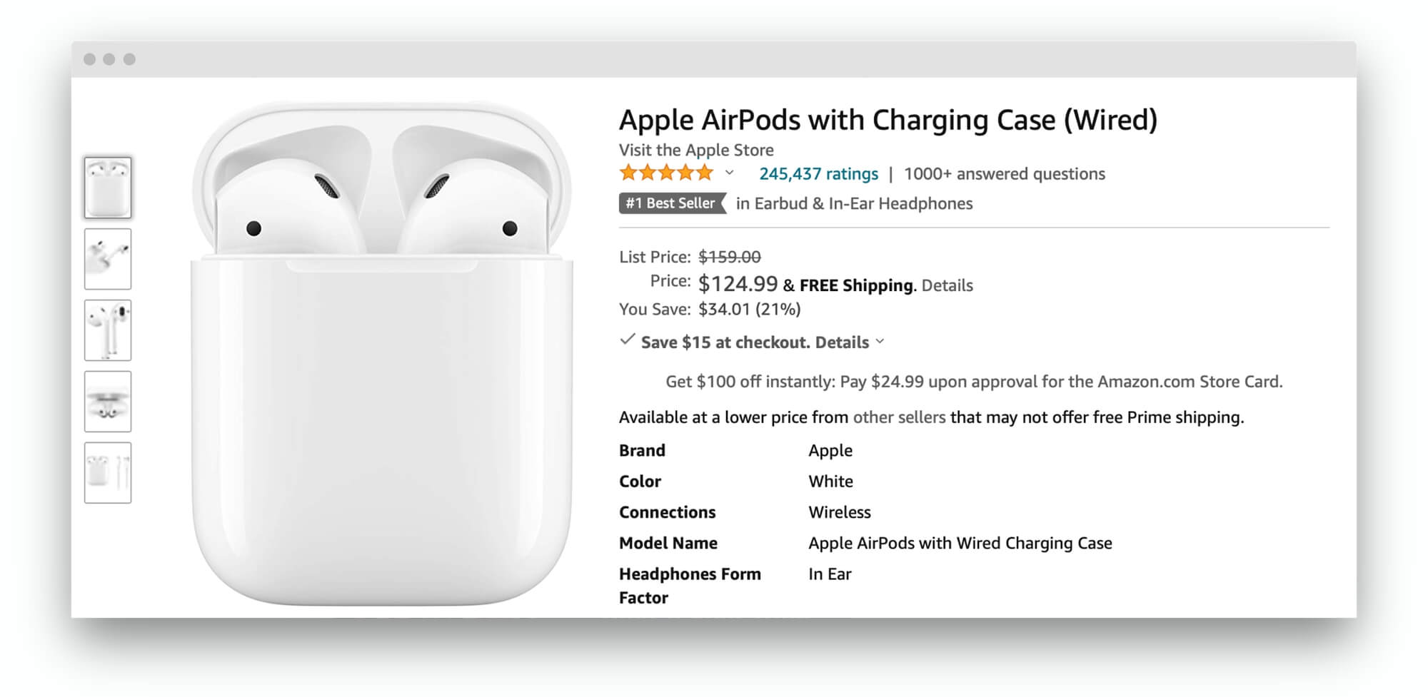 Apple AirPods have a 4.8 out of 5 rating based on 245,000 global ratings