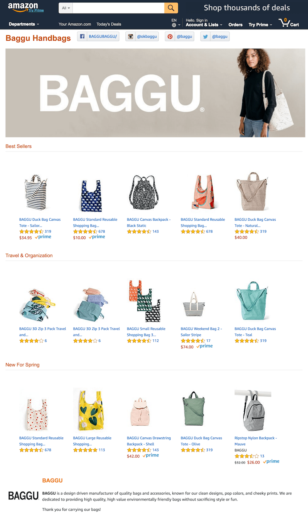 Amazon Brand Page