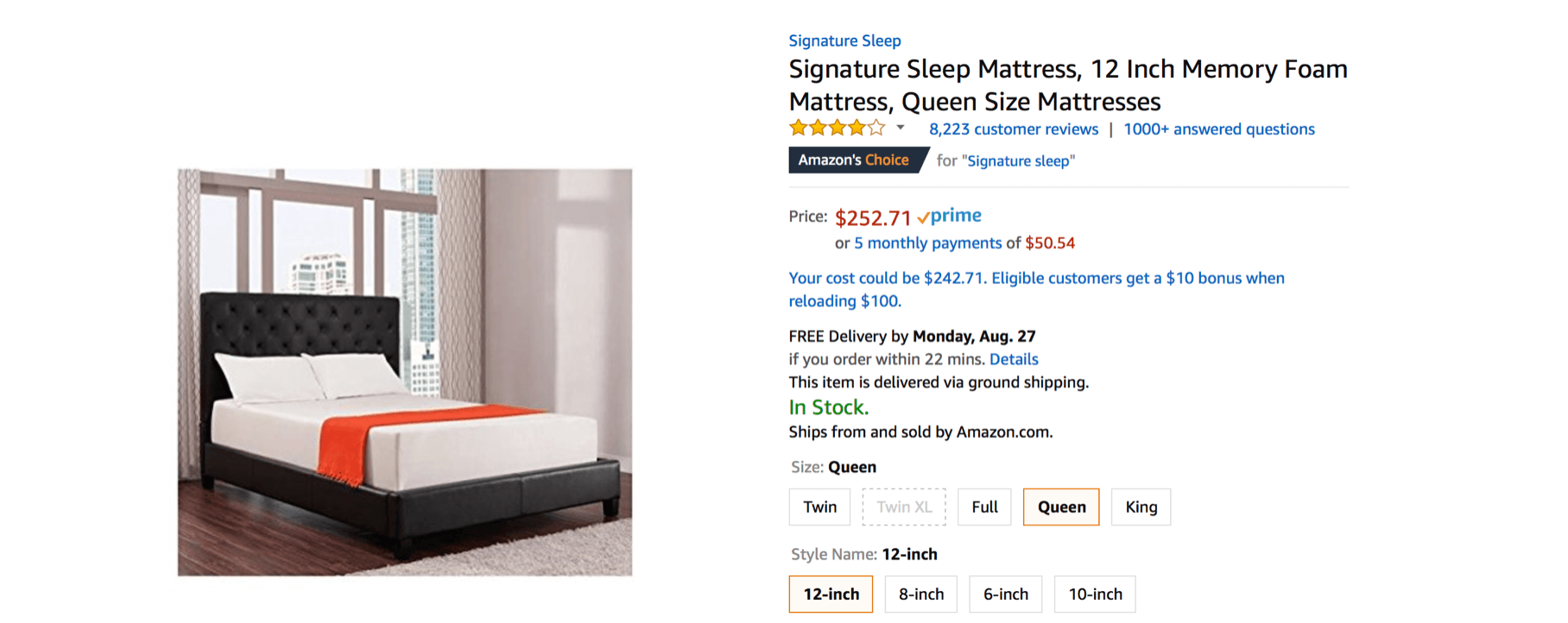 Signature Sleep mattress