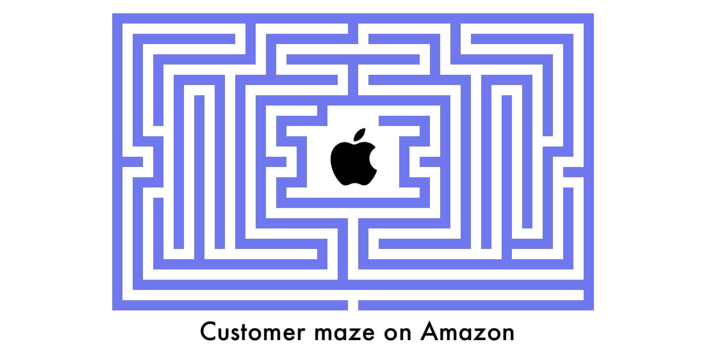 Apple customer maze on Amazon