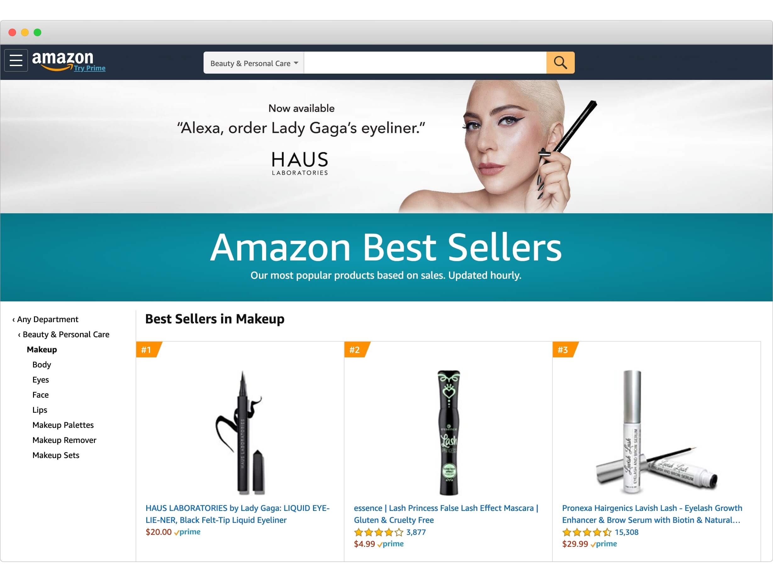 Amazon best-sellers in Makeup category