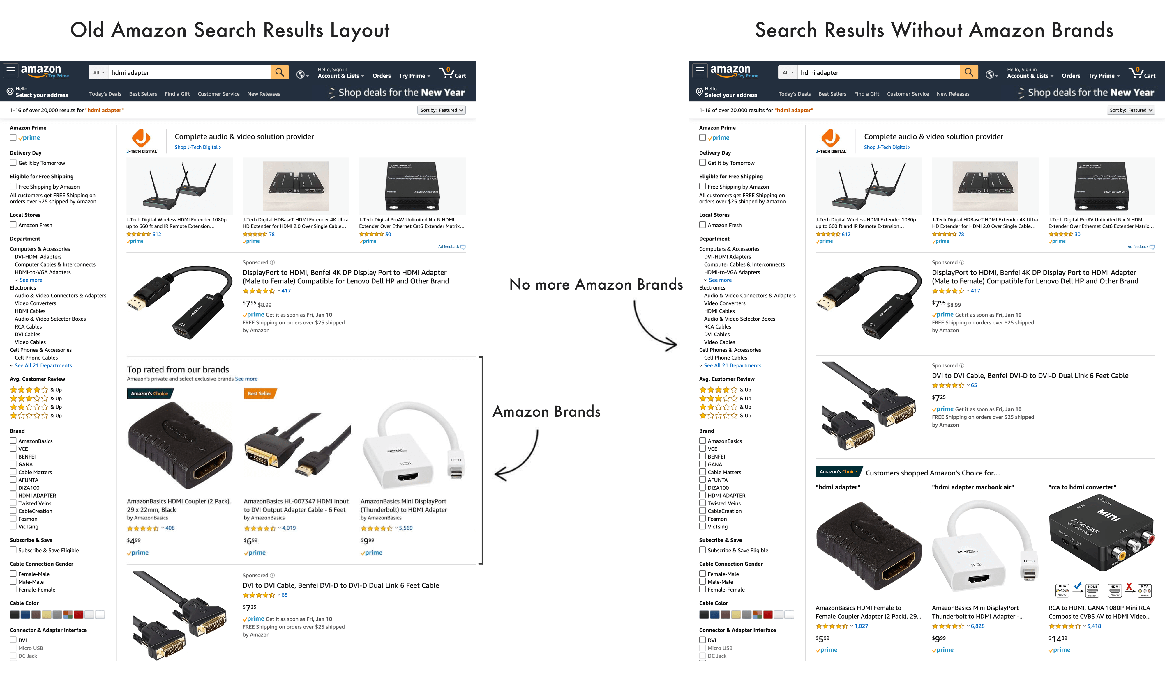 Amazon Search Results Without Amazon Brands