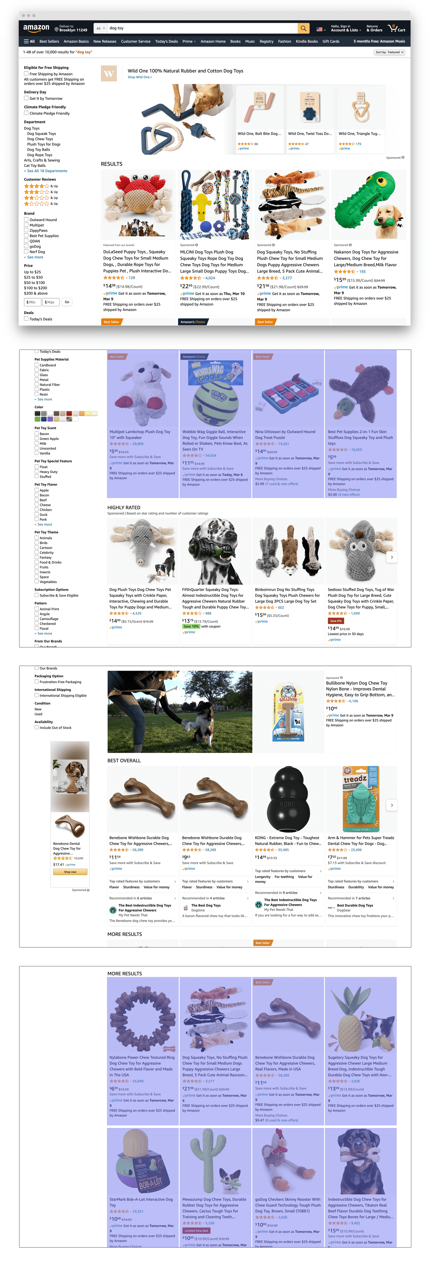 Amazon organic search results