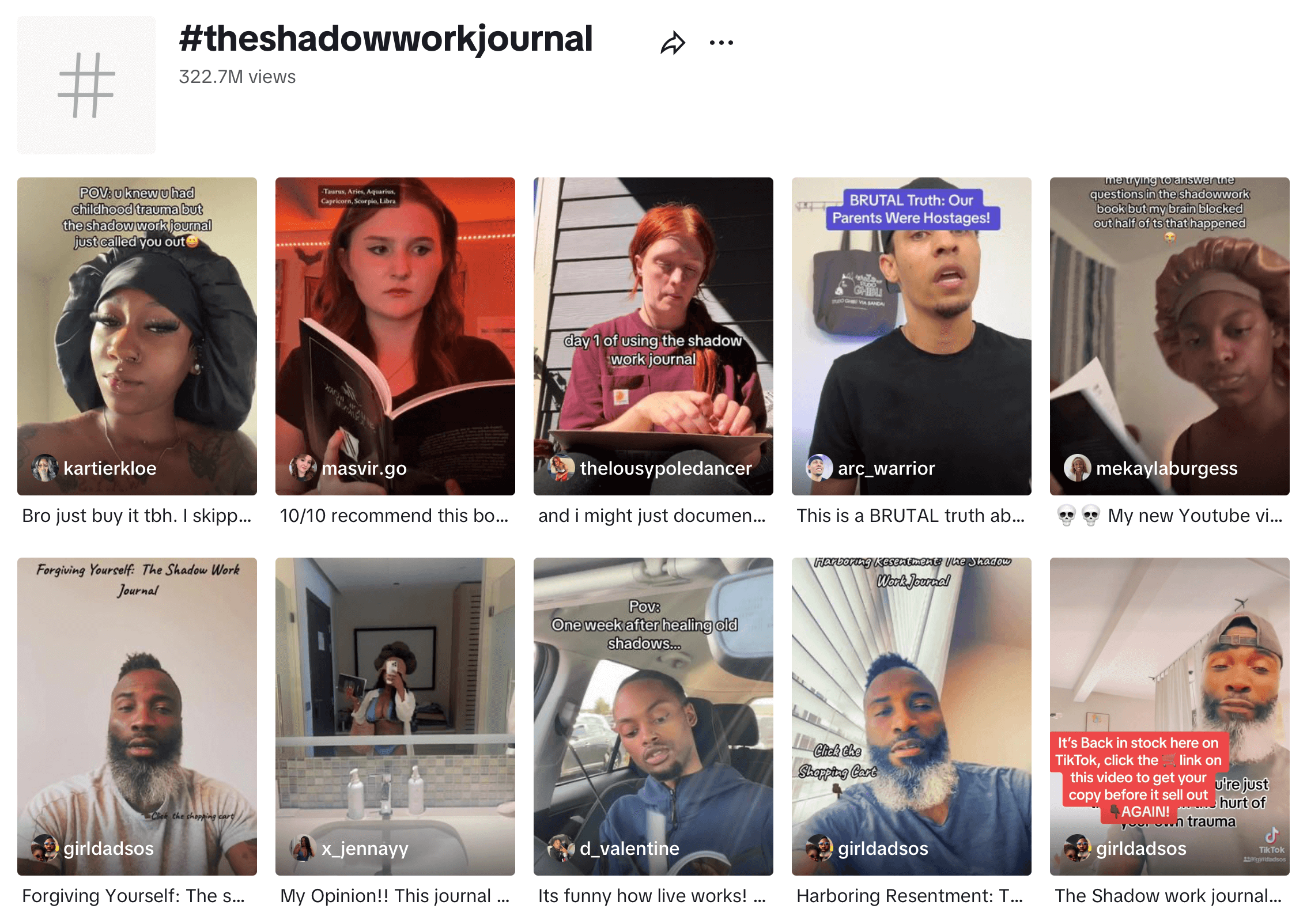 #theshadowworkjournal on TikTok