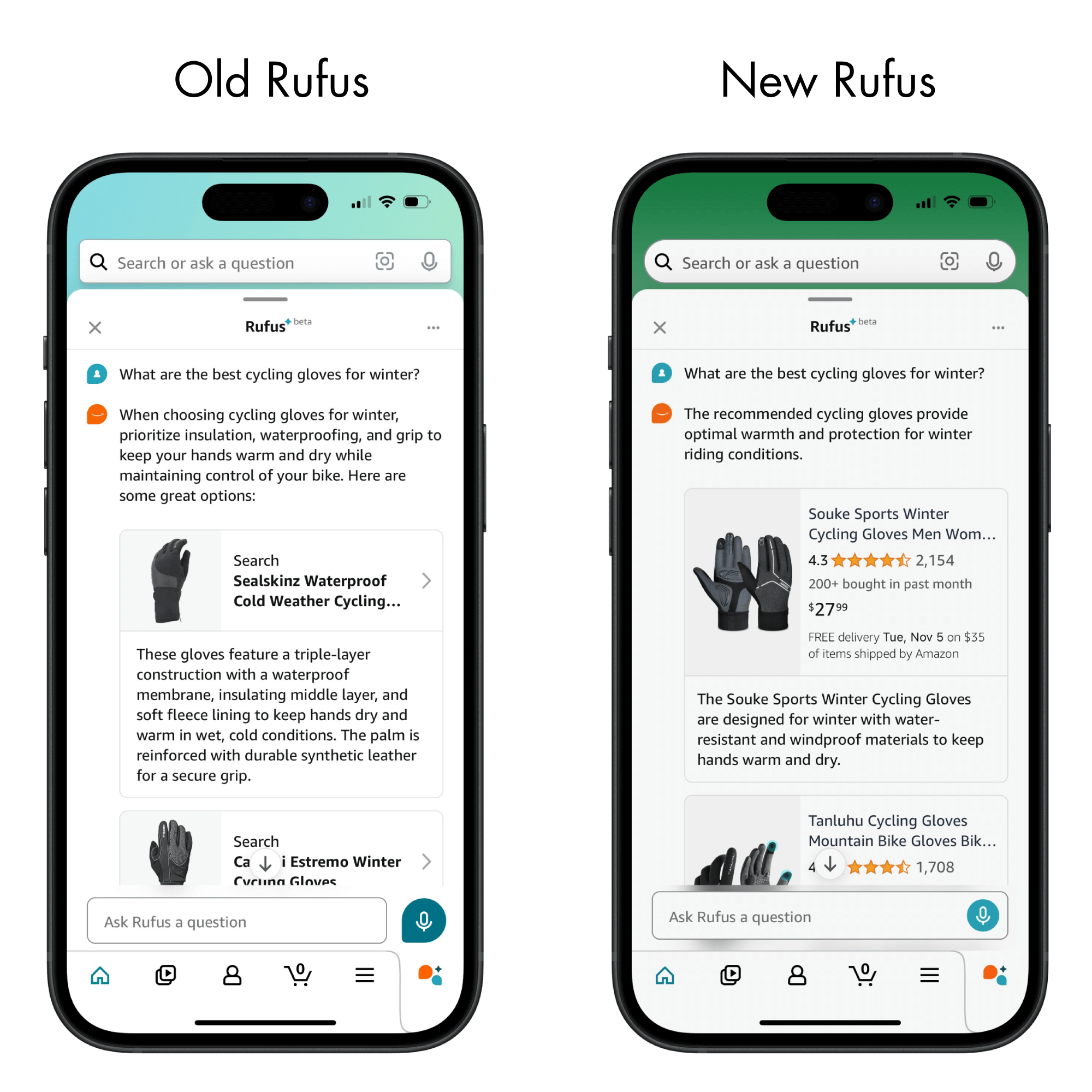 Old Rufus vs New Rufus Amazon