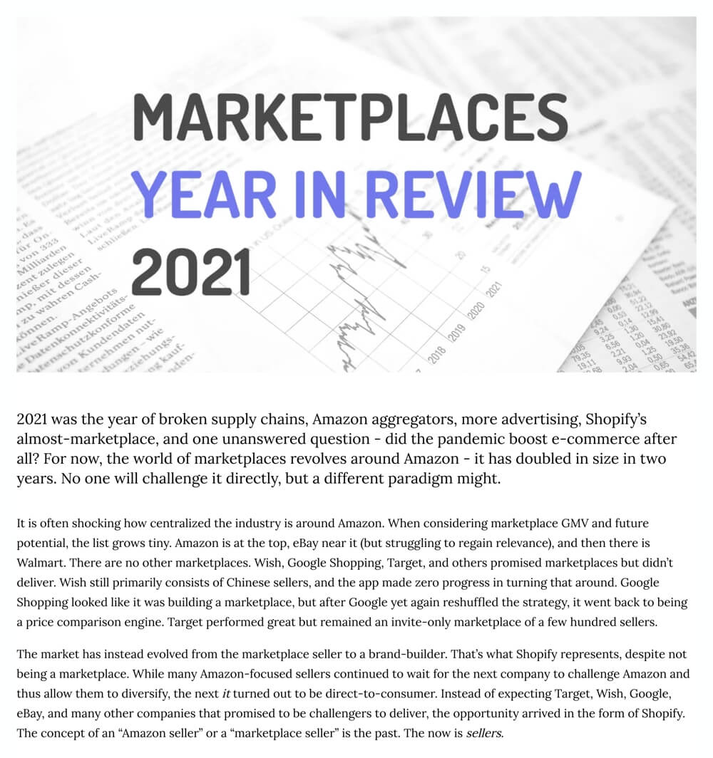 Marketplaces Year in Review 2021