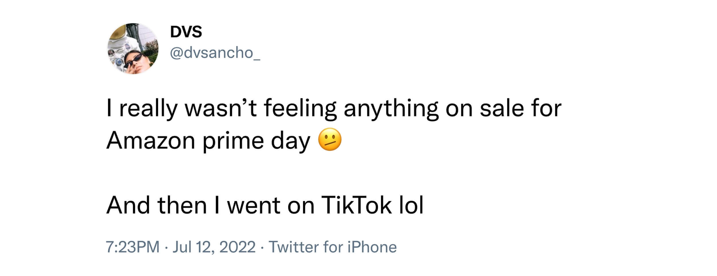 PrimeDay TikTok tweet